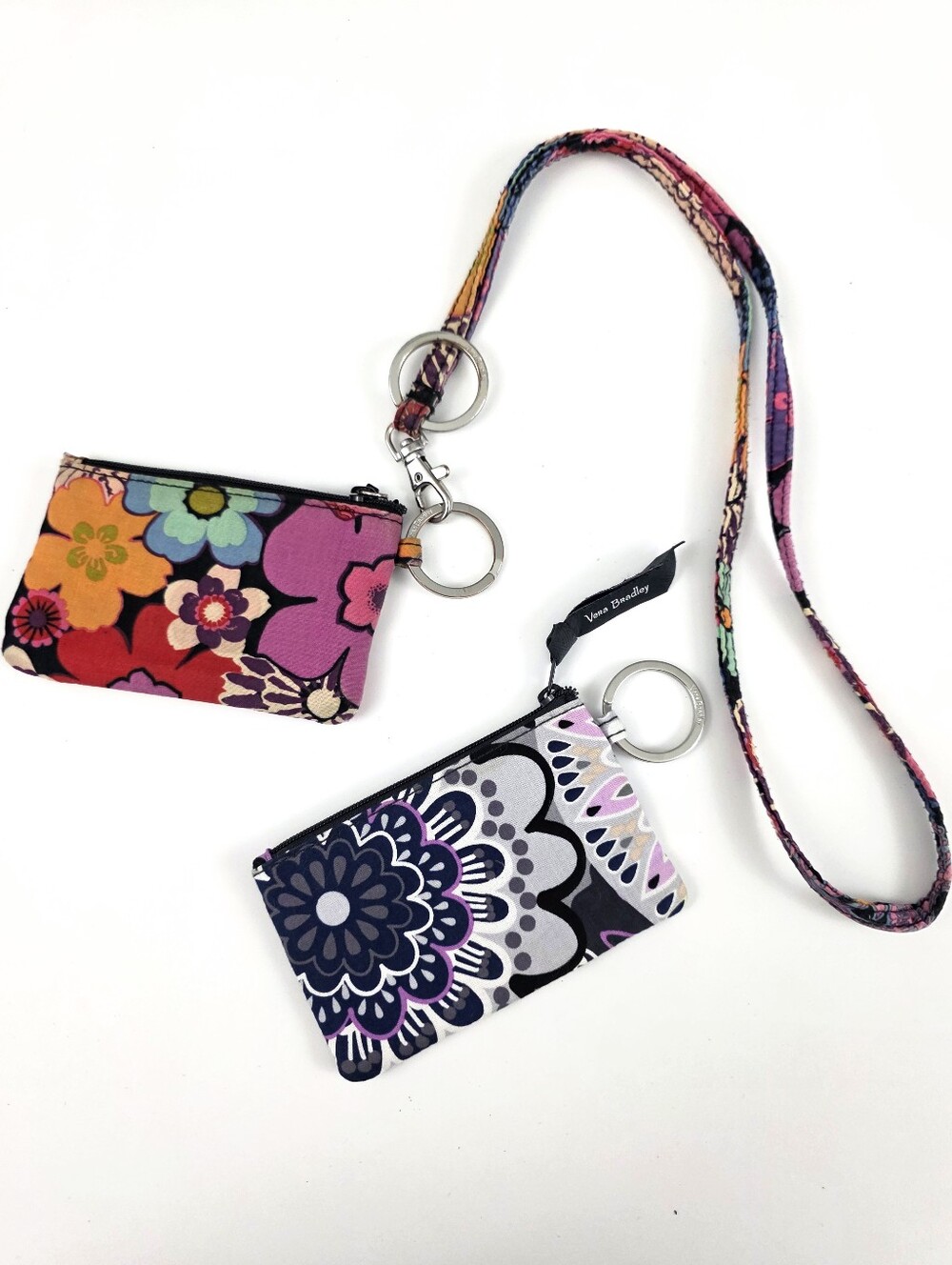 Bundle Vera Bradley Lanyard Wallet ID Holder Floral Paisley Campus ID Wallet